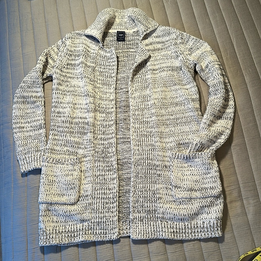 GAP Cotton Cardigan Sweater - Black and White